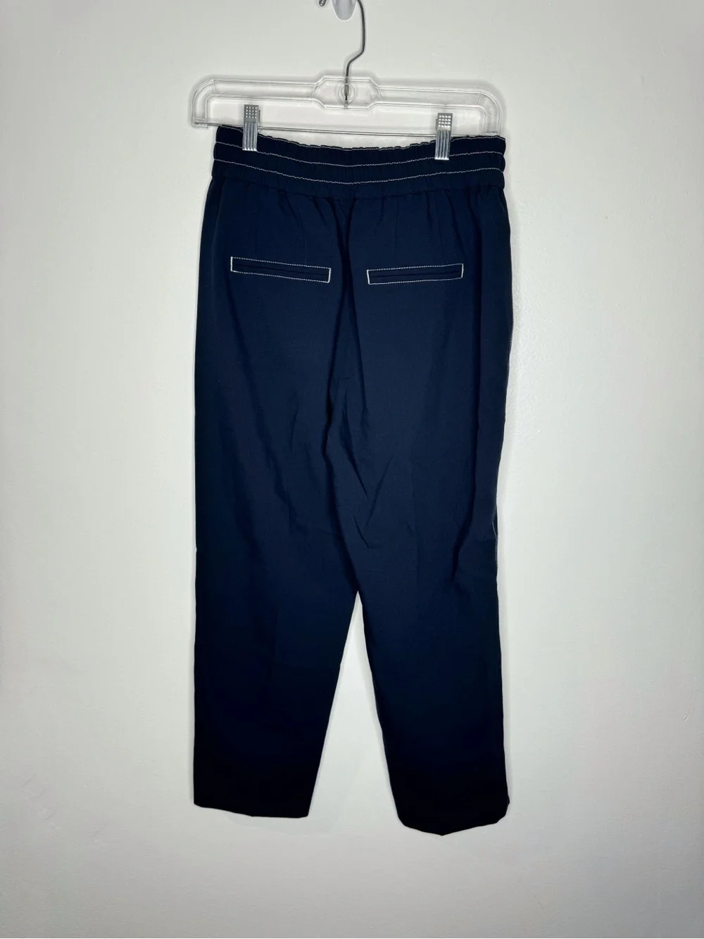 J.Crew Navy Pull-On Crop Pants Women’s Size Small Stretch Drawstring Casual